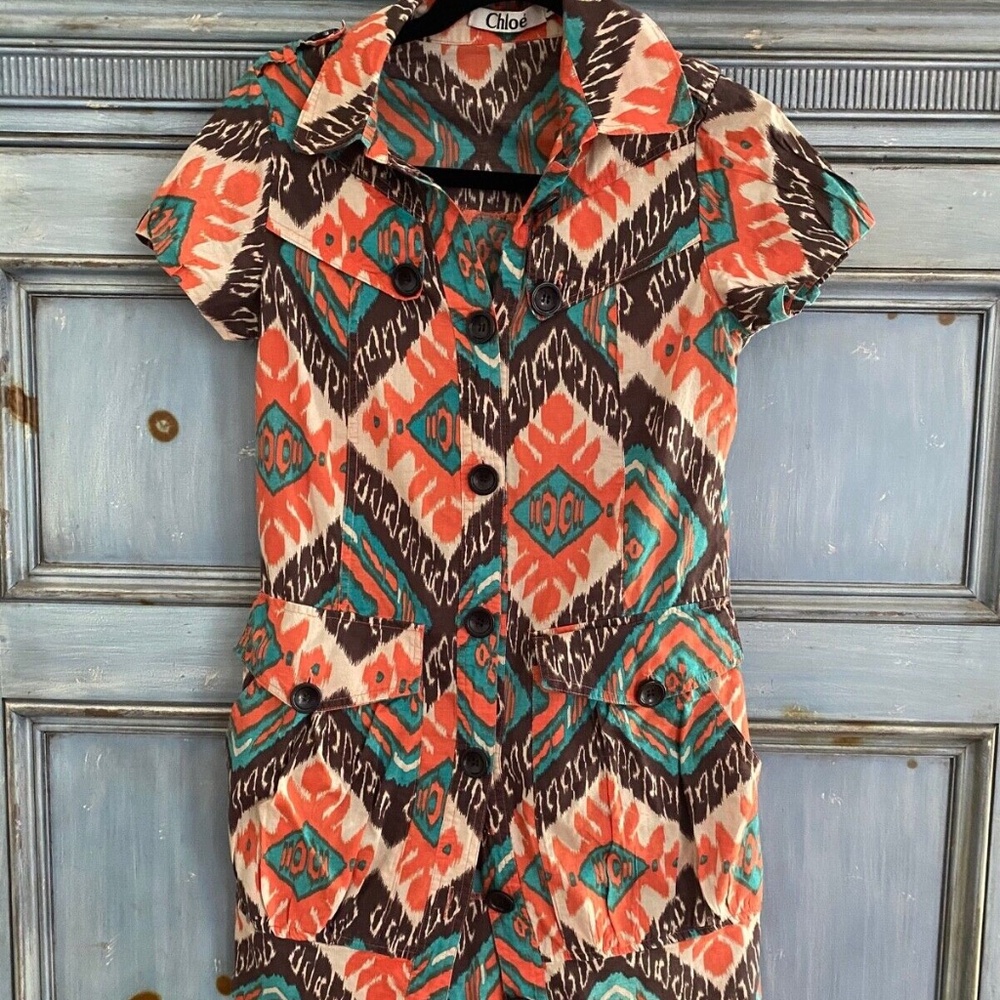 Chloe cotton shirt mini dress size M